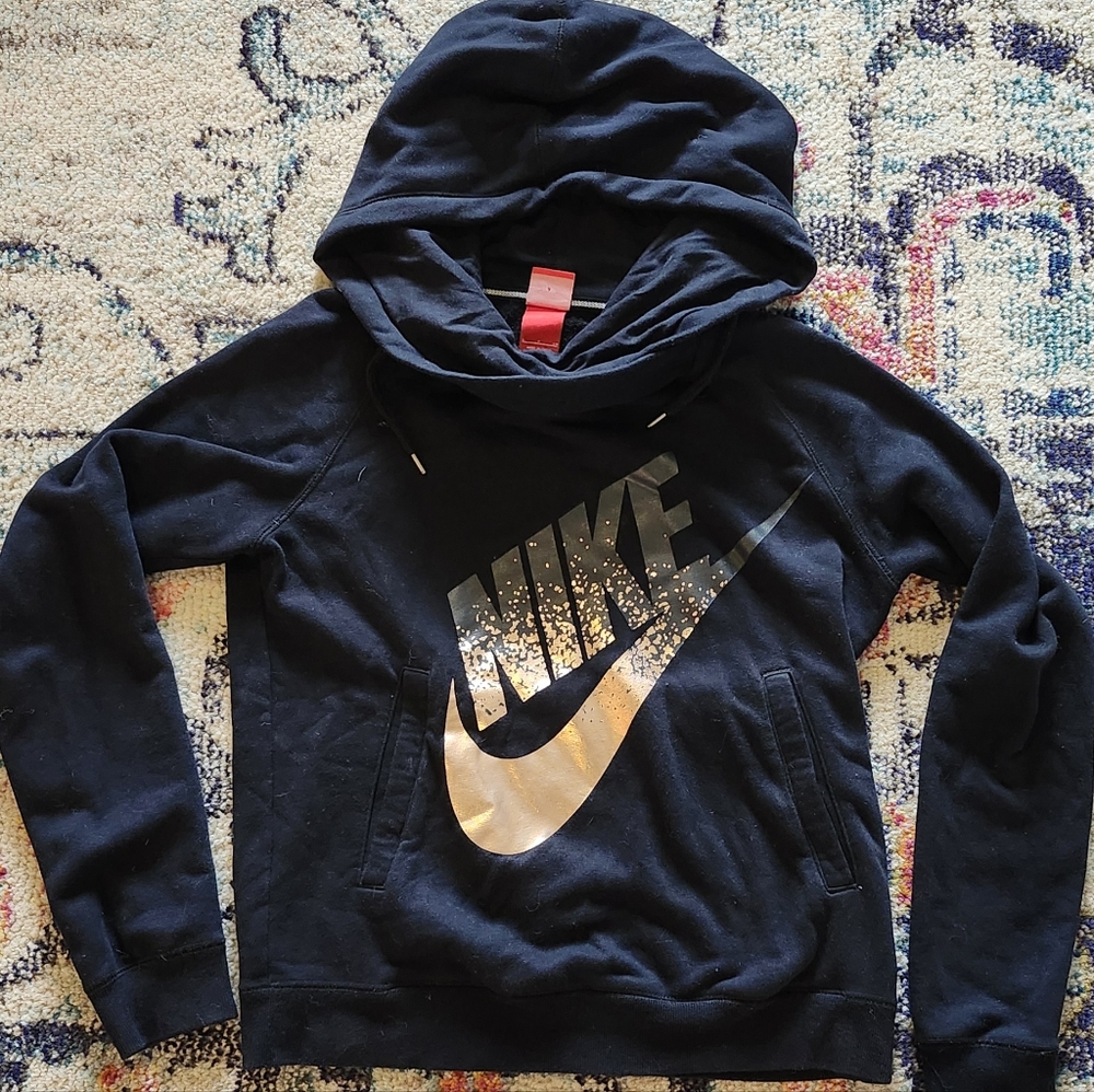 Nike Black Hoodie with Rose Gold Logo